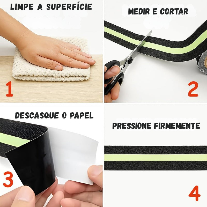 Cinta antideslizante - Agarre fuerte | Impermeable | Brilla en la oscuridad