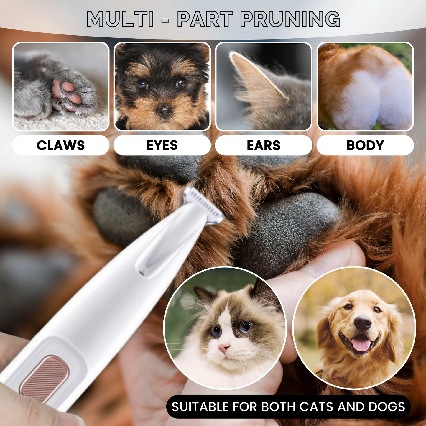 CharmPaws™ PawBlade Pro - Cortapelos profesional de precisión para mascotas